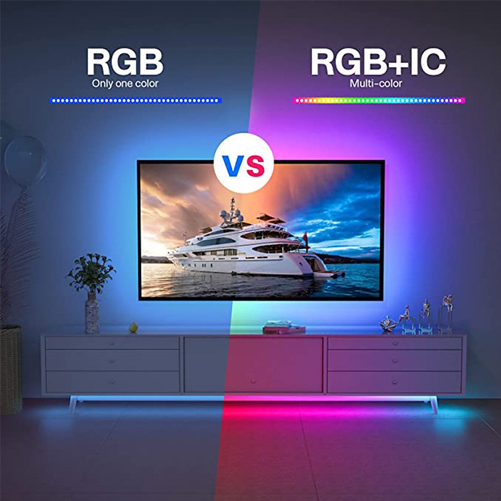 led strip verlichting 1m-30m rgbic ws2812b bluetooth app controle chasing effect lichten flexibele tape diode lint tv backlight kamer versieren 2025 - $23.99 –P3