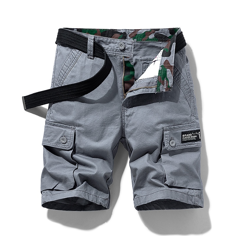 Herren Cargo Shorts Kurze Hosen Shorts Kurze Hosen Multi Pocket Gerade geschnitten Bedruckt Einfarbig Komfort tragbar Knielänge Outdoor Täglich Sport Stilvoll Schwarz Blau 2026 - $26.99 –P8