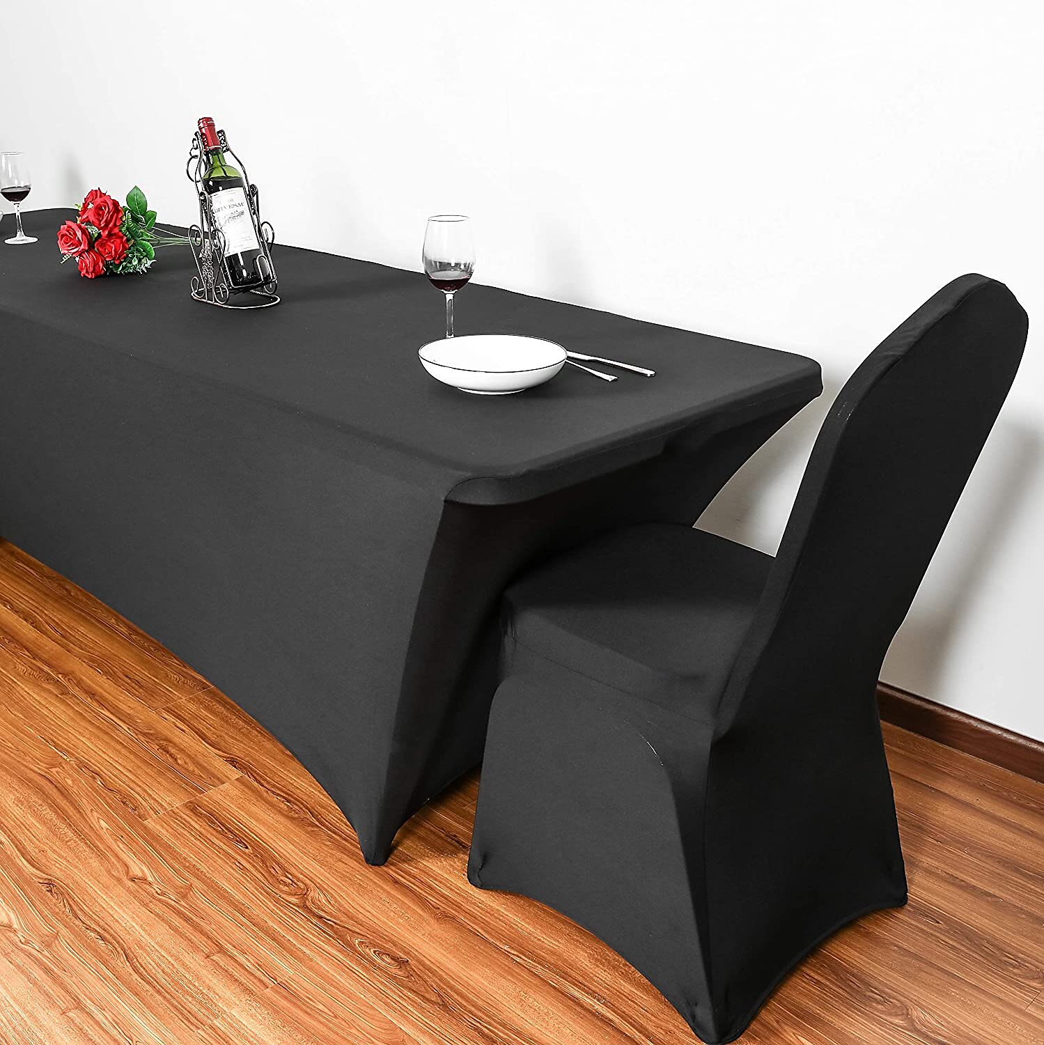 Stretch-Spandex-Tischdecke für Standard-Klapptische - universeller rechteckiger Tischdeckenschutz für Hochzeit, Bankett und Party 2025 - $20.99 –P2