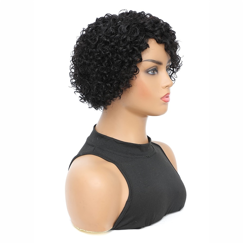 peruca encaracolada loira perucas de cabelo humano 8 polegadas curto bob pixie corte brasileiro peruca de cabelo humano loira mel com raízes escuras afro kinky nenhum peruca frontal de renda para de 2026 por $29.99 –P10