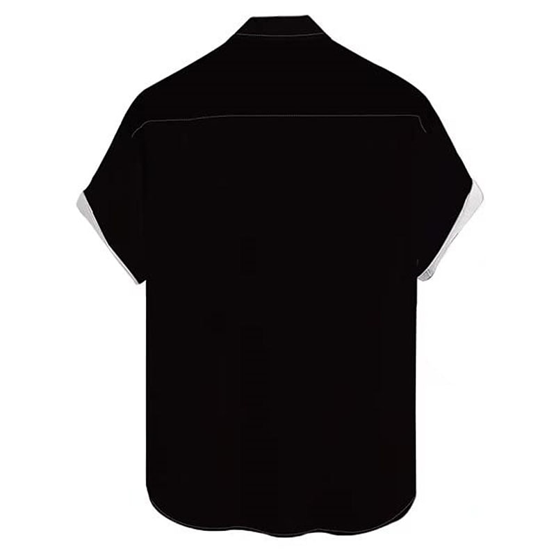 Voor heren Automatisch Gestreept Overhemd Bowlingshirt Overhemd met knopen Korte mouw Vintage Tropisch Modieus Buiten Strand Zomer Lente Strijkijzer Afdrukken Button-omlaag Zwart En Rood Zwart Rood 2025 - $24.99 –P7