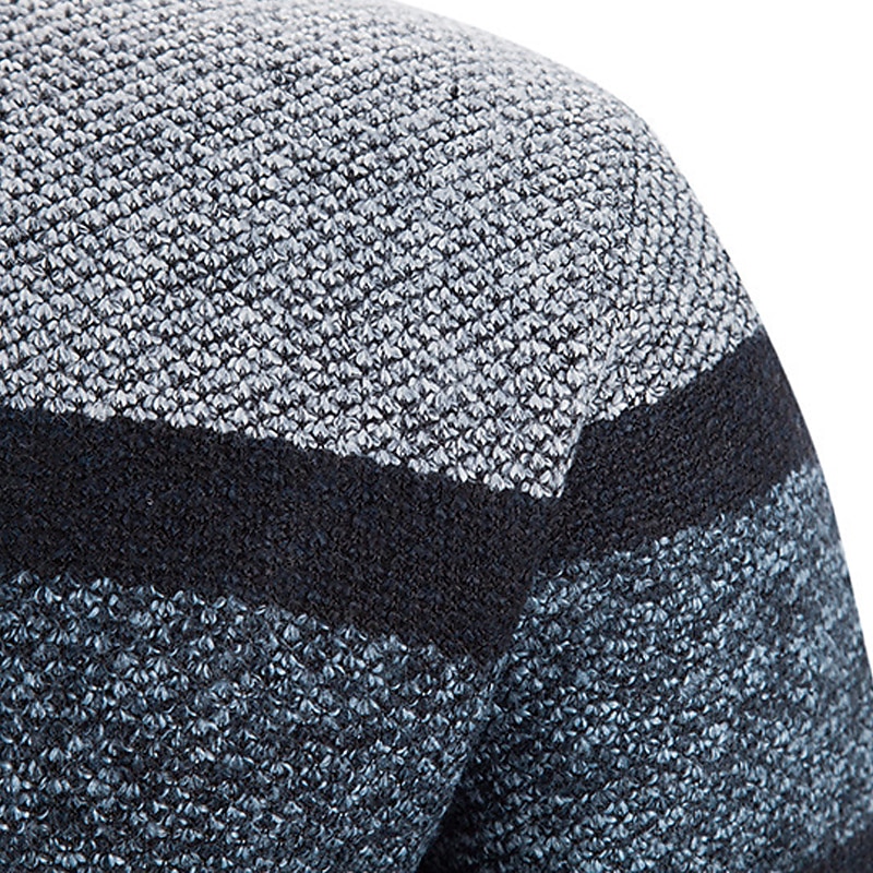 Herren Pullover Strickjacke Zip Pullover Reißverschluss Pullover Jacke Gerippt Stricken Strick Farbblock Ständer Modisch Casual Sport Freizeitskleidung Bekleidung Herbst Winter Marineblau Blau M L XL 2025 - $30.99 –P17