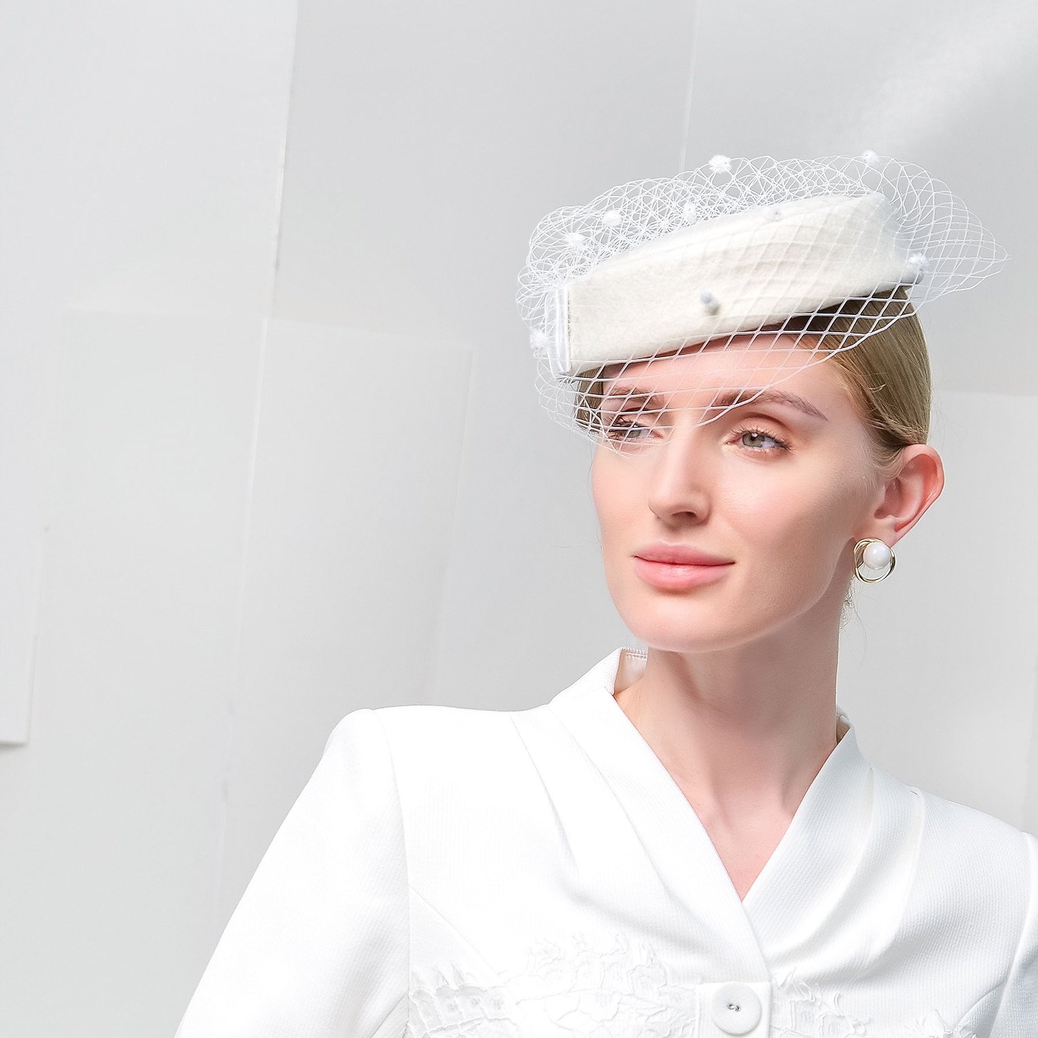 sapka fejfedő 100% gyapjú svájcisapka meleg hálós sapka parti/esti alkalmi divat stewardess gyapjú sapka 2025 - $39.99 –P4