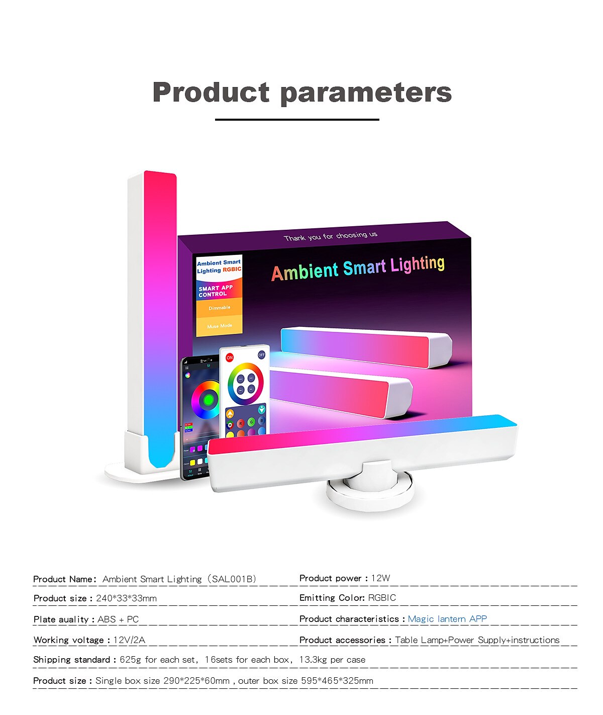LED Smart Light Bar with Control Ambient Lights Tuya Smart Wifi LED Computer Desktop Background Atmosphere Light E-sports RGB Slide Light with Bluetooth Music Pickup Light RGBIC Plug Power Supply2 Pcs 2025 - $44.99 –P2