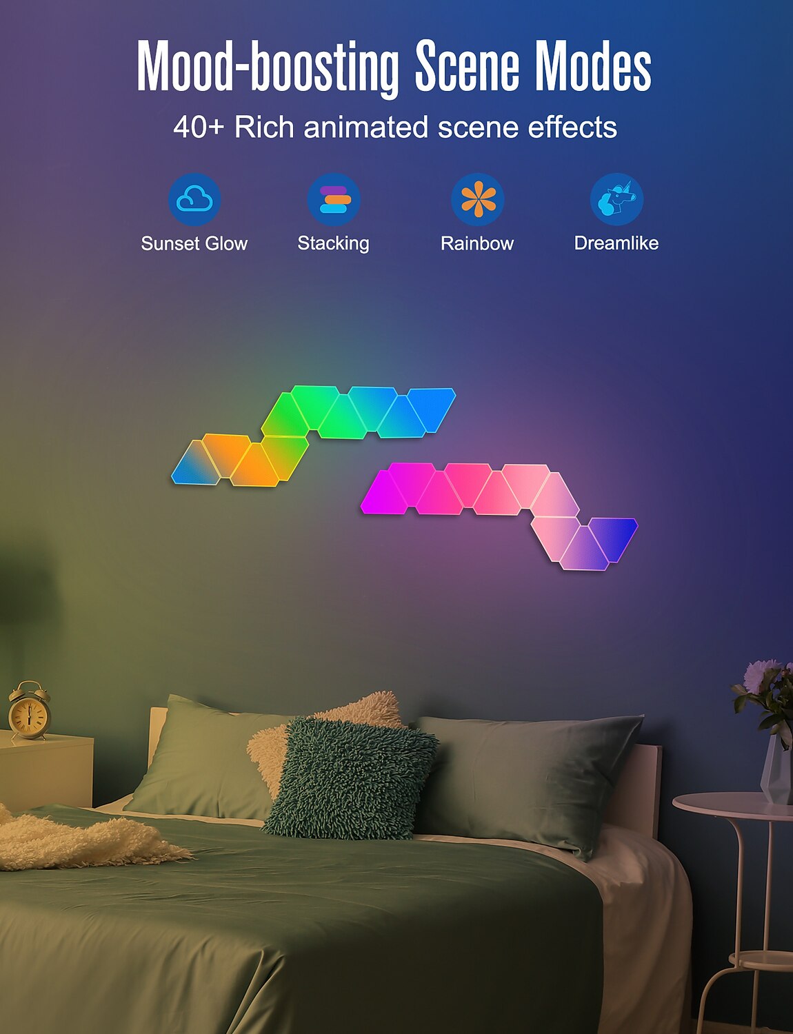 LED Smart Light Triangle Wall Panel Light RGB Color Rhythm App Controlled Gaming Tuya Wifi Bluetooth Remote Control Plate Quantum Lamp E-sports Intelligent Voice Controlled 2025 - $37.99 –P4