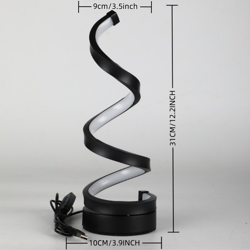 LED Spiral Table Lamp Modern Three-gear Dimming USB Power Button Switch 2025 - $27.99 –P2
