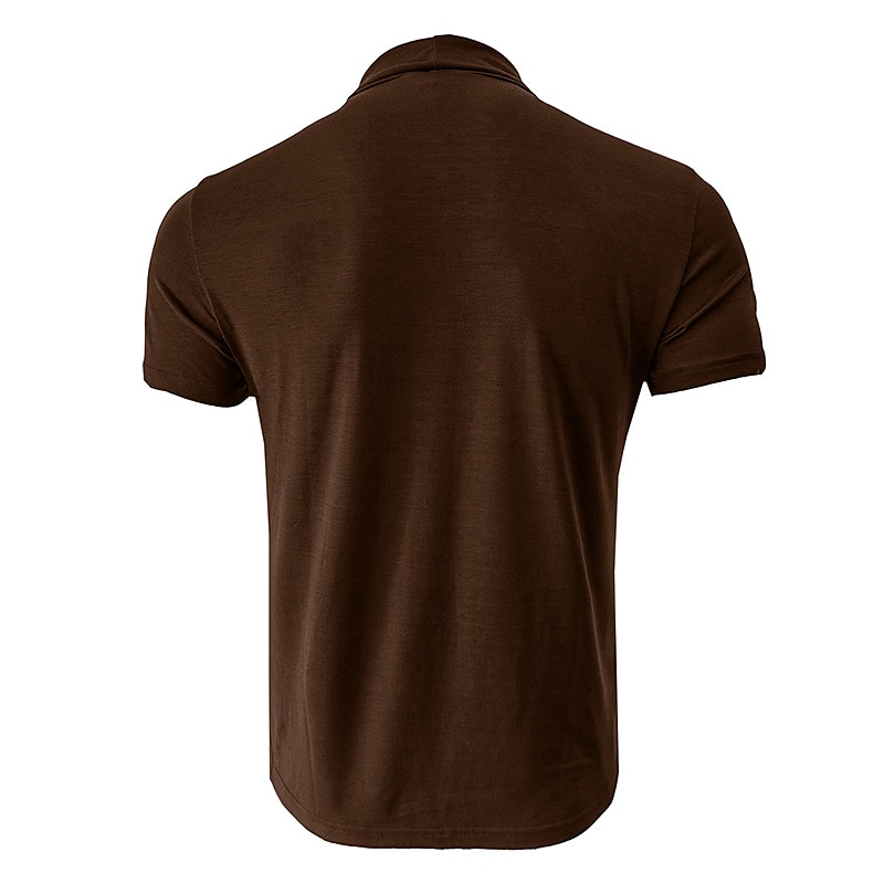 Voor heren T-shirt Coltrui Korte mouw Hoge nek Zomer Effen Stijlvol Modern eigentijds Comfortabel Vakantie Uitgaan Casual / Dagelijks Koffie Top T-shirt voor mannen 2026 - $18.99 –P8