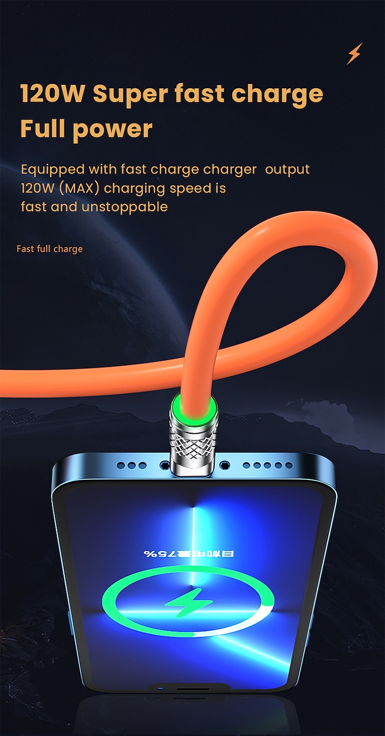 3.3ft 120W 3-In-1 Multi Fast Charging Nylon Braided Cable USB Charger Cord With 3 Different Ports (USB C/Micro/Lightning) 2025 - $12.99 –P6