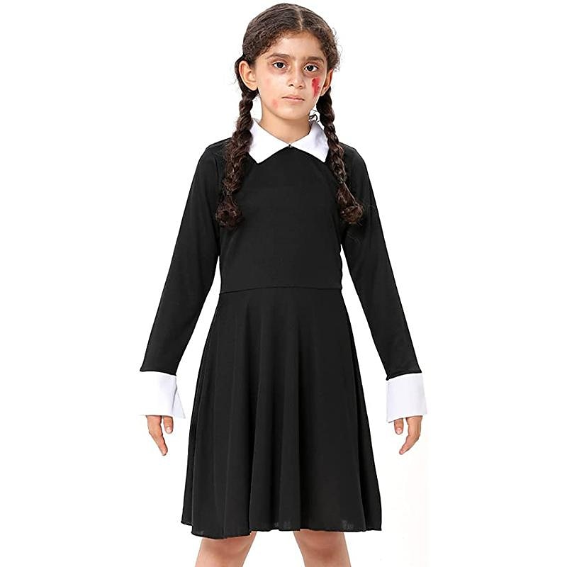 vestito mercoledì addams ragazza, costume mercoledì addams ragazza, vestiti  mercoledì addams, Addams Costume, Costume Cosplay Addams per ragazze