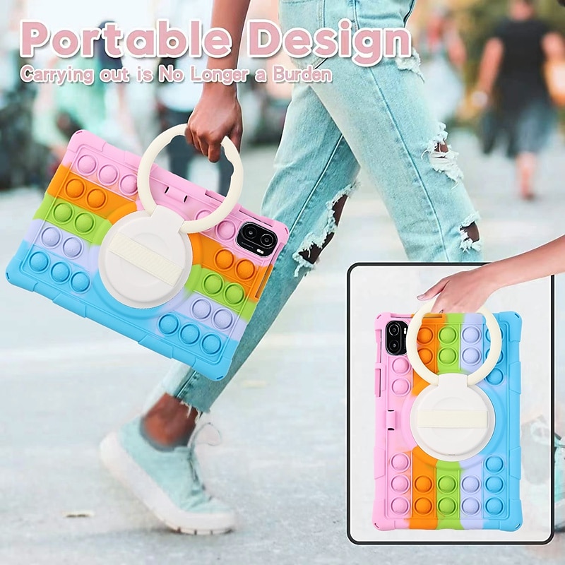 Tablet Case Cover For Samsung Galaxy Tab S8 11'' S6 Lite 10.4" A7 10.4'' A 8.0" 2022 2021 2020 2019 Portable Handle Pencil Holder Cartoon Color Gradient Armor Silicone For Kids 2025 - $29.99 –P8