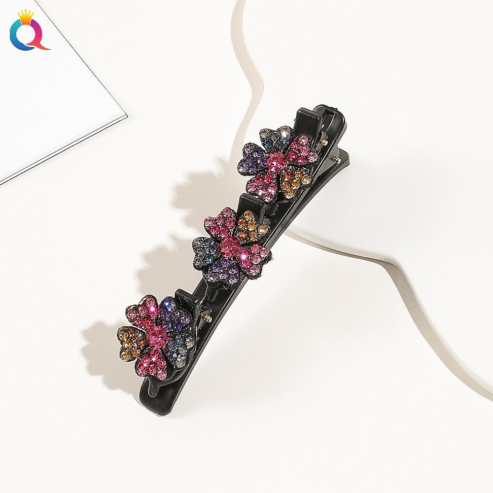 parkling Crystal Stone Braided Hair Clips with 3 Small Clips Pearl shaped hairpin duckbill clipBraided Hair Clip with Rhinestones for Women/Girls 2025 - $6.99 –P15