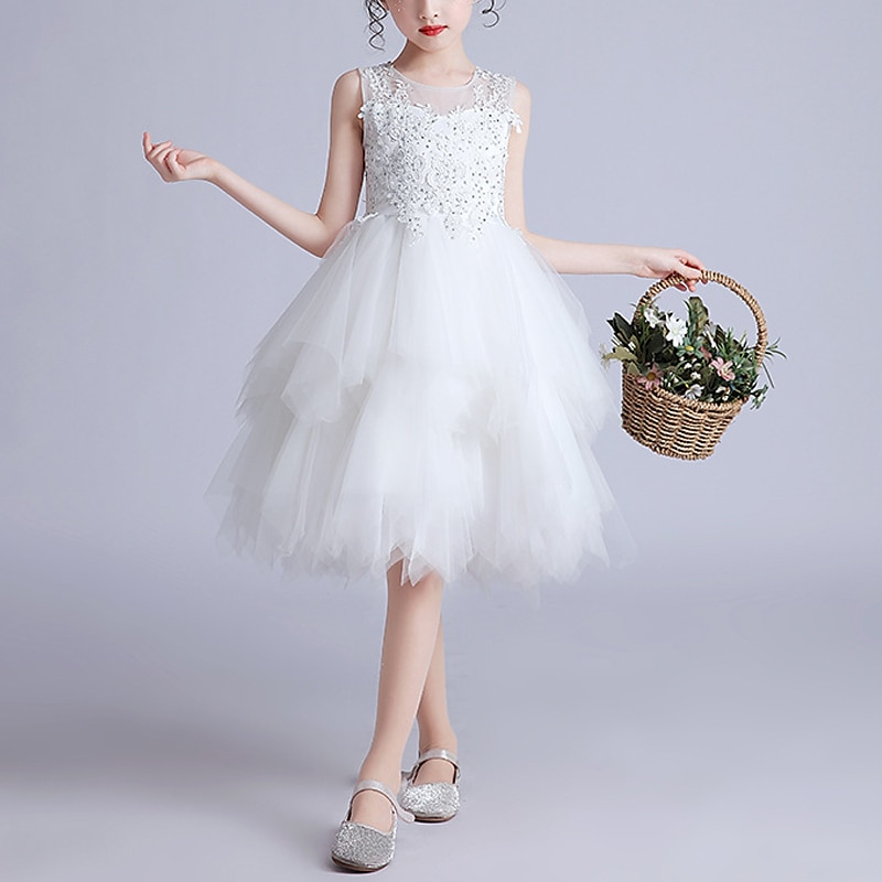 Princesa Até os Joelhos Vestido para Meninas das Flores Festa de Casamento Meninas Lindo Vestido de Baile Renda com Pétala Costas de Renda Mini Noivas Ajuste 3-16 anos de 2025 por $78.99 –P1