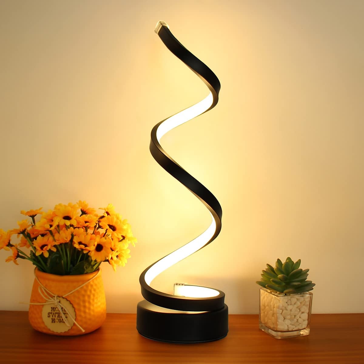 lampada da tavolo a spirale a led moderna interruttore a pulsante di accensione usb dimmerabile a tre marce del 2025 a $27.99 –P2