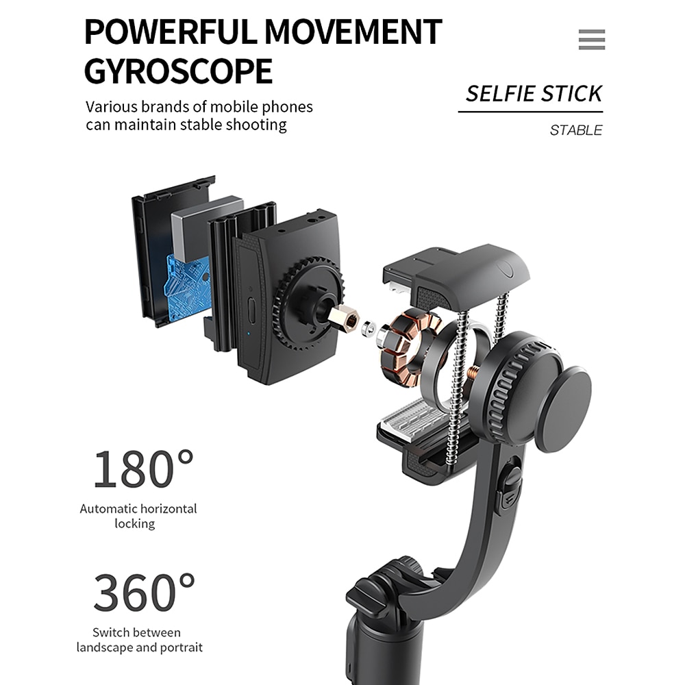 Handheld Gimbal Smartphone Bluetooth Handheld Stabilizer with Tripod selfie Stick Folding Gimbal for Smartphone Xiaomi iPhone 2025 - $52.99 –P3