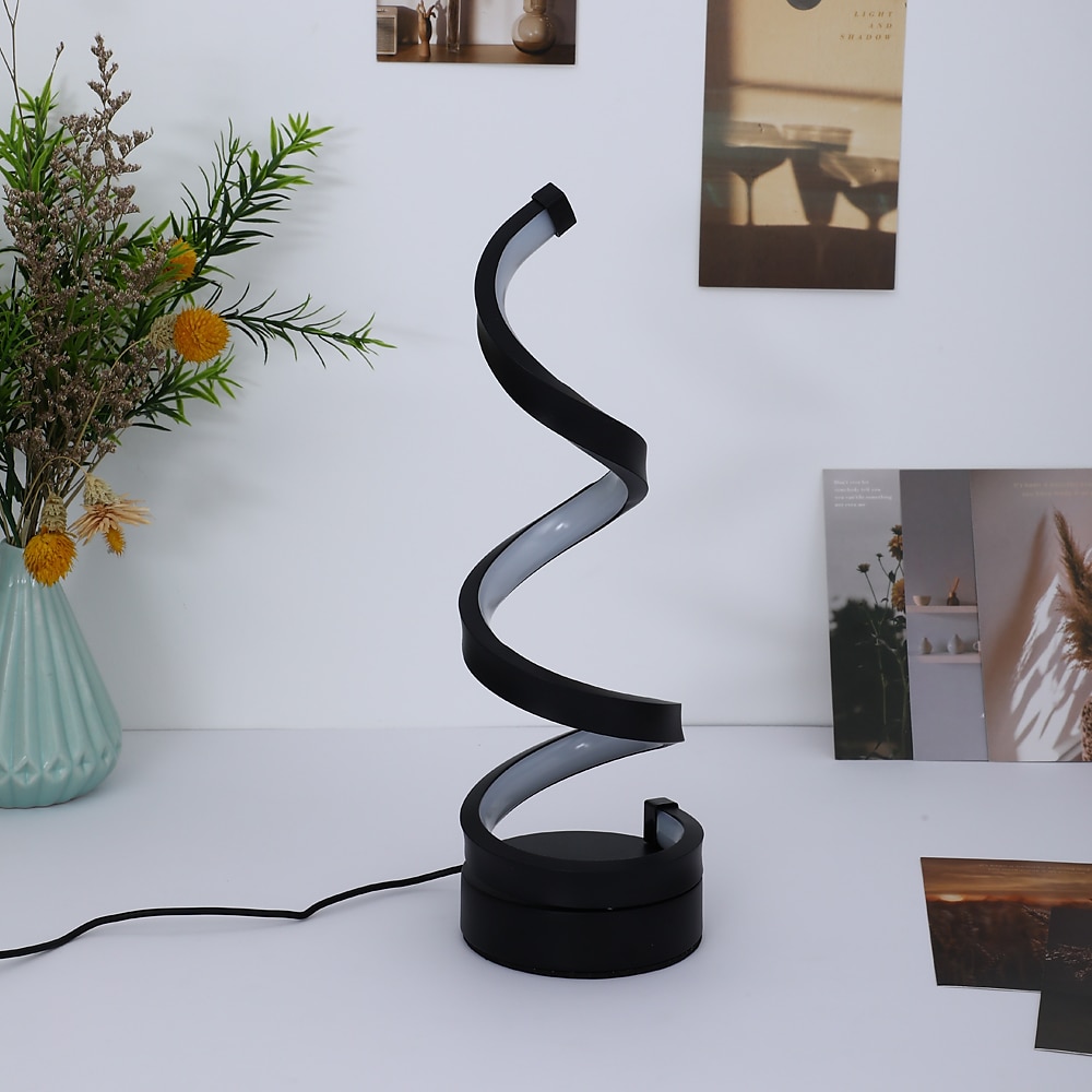 lampada da tavolo a spirale a led moderna interruttore a pulsante di accensione usb dimmerabile a tre marce del 2025 a $27.99 –P9