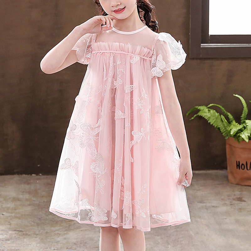 Princesa Até os Joelhos Vestido para Meninas das Flores Festa de Casamento Meninas Lindo Vestido de Baile Renda com Renda Estilo Praia Ajuste 3-16 anos de 2025 por $52.99 –P1