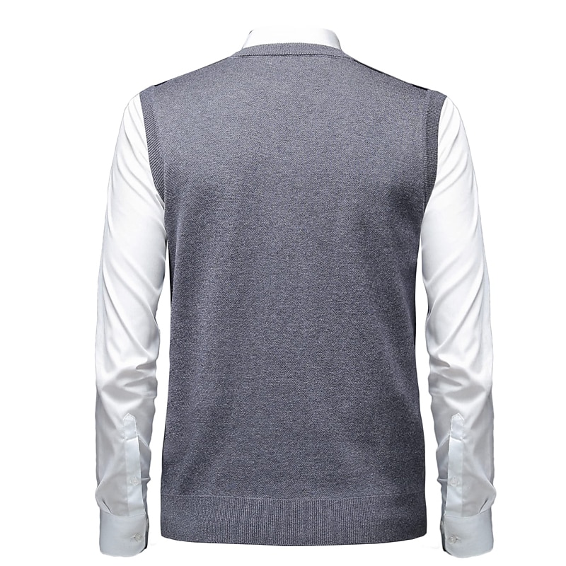 Homens Suéter Colete de moletom Suéteres sociais masculinos Pulôver Estriado Tricotar Tricotado Xadrez Decote V à moda Casual Roupa Diária Férias Roupa Primavera & Outono Camelo Vinho M L XL de 2026 por $44.99 –P9