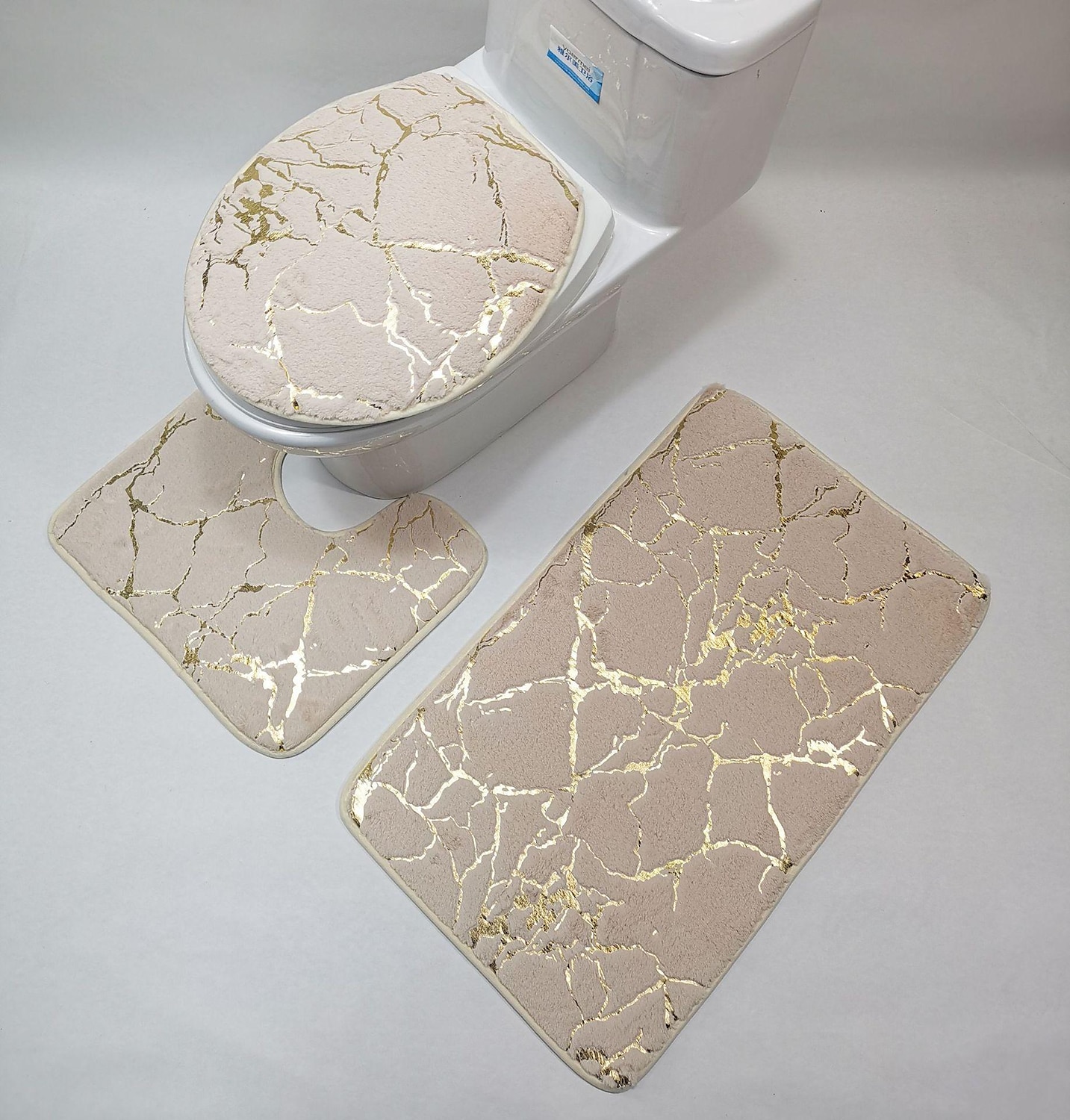 Black Marble Bath Mat Non-slip Bathroom Rugs Sets 3 Piece with Non-Slip Rug, Toilet Lid Cover and Bath Mat, Gold Bathroom Rugs and Mats Sets 2025 - $27.99 –P2