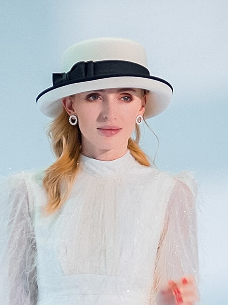 cappelli 100% lana cappello fedora casual tea party elegante con copricapo copricapo bowknot del 2026 a $75.99 –P8