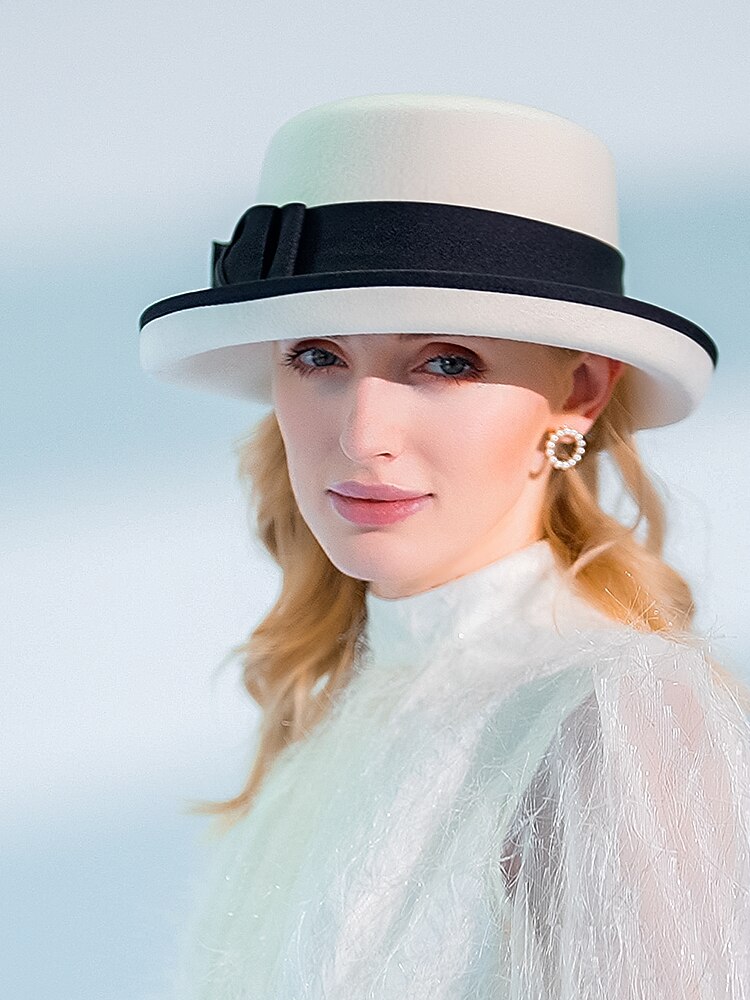 cappelli 100% lana cappello fedora casual tea party elegante con copricapo copricapo bowknot del 2026 a $75.99 –P11