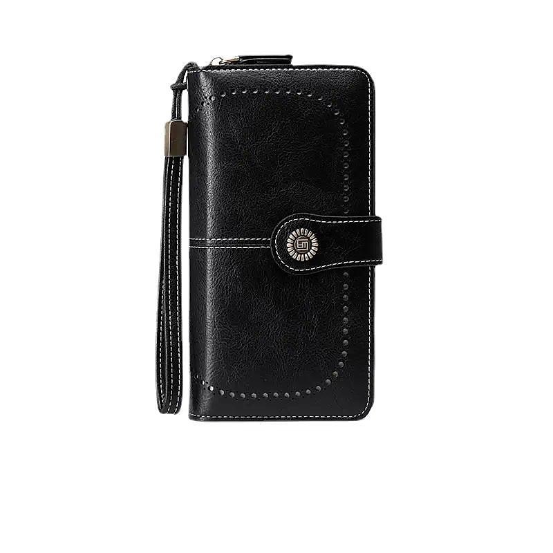 2025年 RFIDブロッキングロングウォレット(ウィ wristlet付き)、レトロスタイルのフェイクレザーウォレット、マルチカードスロットとID窓付き コレクション – $20.99 –P14
