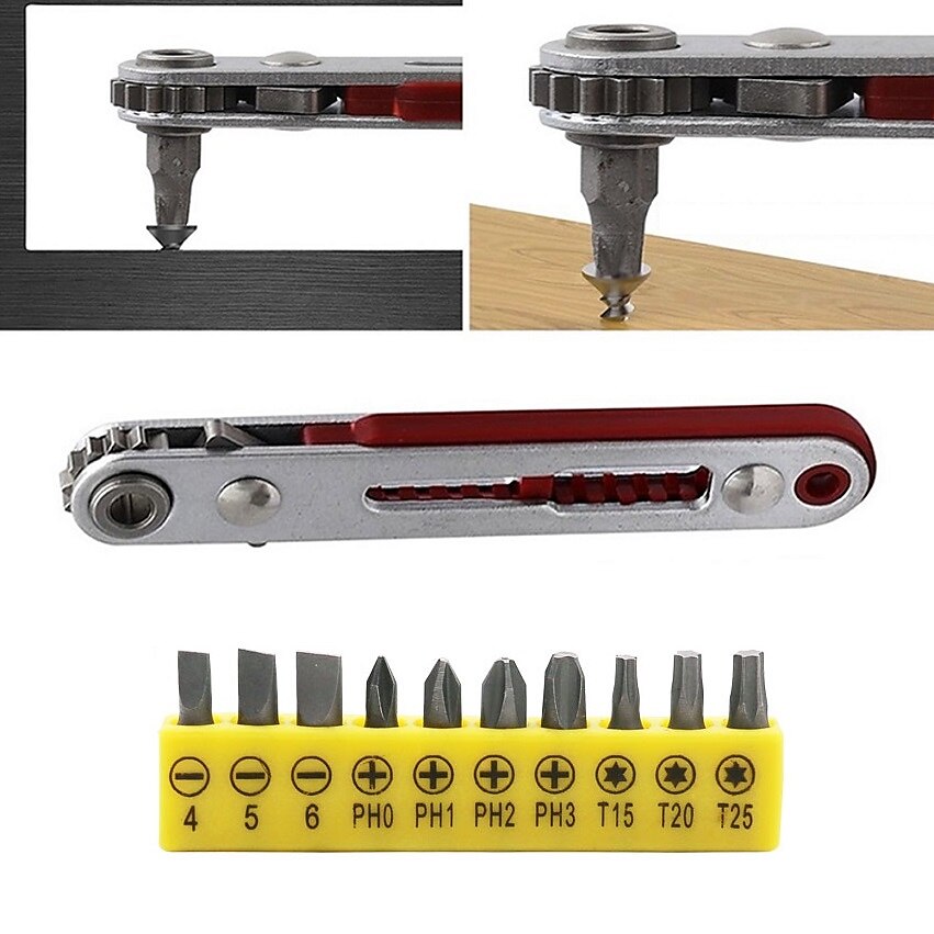 Hexagon Ratchet Spanner 1/4 Inch Mini Ratchet Wrench Screwdriver With Batch Head Set Spanner Screwdriver Hand Repair Tools 2025 - $9.99 –P11