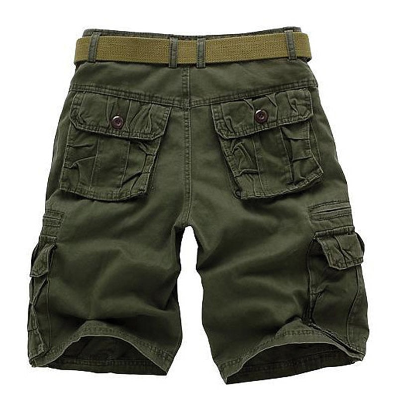 Hombre Pantalón Corto Cargo Pantalón corto Multi bolsillo Pierna recta Color sólido Comodidad Listo para vestir Longitud de la rodilla Exterior Diario Deportes Elegante Negro Verde Ejército 2026 - $38.99 –P8
