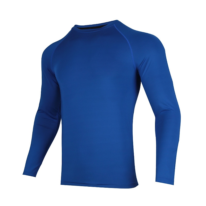 Men's Compression Shirt Running Shirt Long Sleeve Base Layer Athletic Athleisure Fall Spandex Breathable Quick Dry Sweat wicking Power Flex Running Jogging Training Sportswear Activewear Solid Colored 2025 - $16.49 –P15
