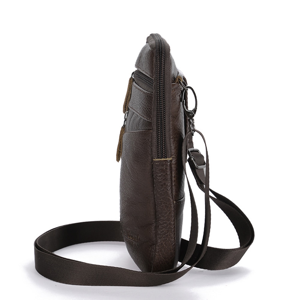 bolsa transversal de couro masculina – bolsa de ombro vintage com vários bolsos para viagens e uso diário de 2026 por $14.99 –P5