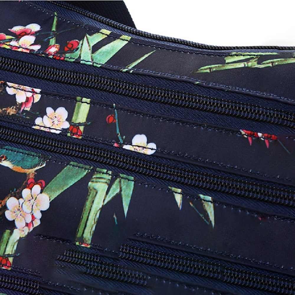 Per donna Borsa a tracolla Borsa a tracolla Nylon Esterno Giornaliero Per uscire Stampa Impermeabile Floreale Fiore decorativo Nero grigio Nero Bianco del 2026 a $18.99 –P4