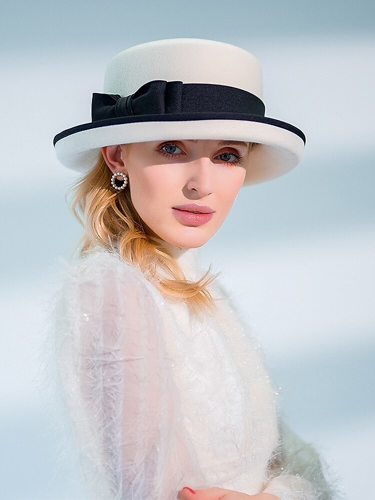 cappelli 100% lana cappello fedora casual tea party elegante con copricapo copricapo bowknot del 2026 a $75.99 –P18