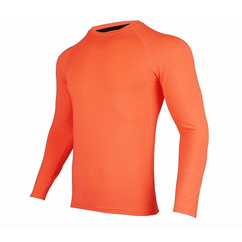 Men's Compression Shirt Running Shirt Long Sleeve Base Layer Athletic Athleisure Fall Spandex Breathable Quick Dry Sweat wicking Power Flex Running Jogging Training Sportswear Activewear Solid Colored 2025 - $16.49 –P16