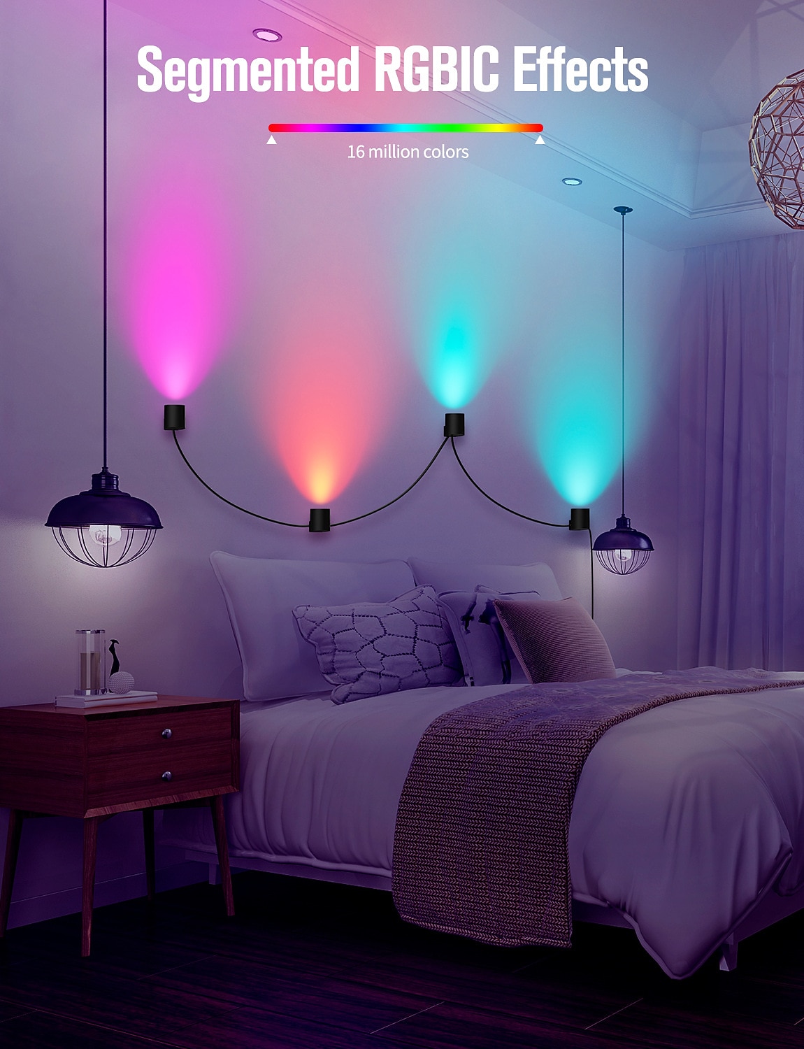LED Smart Light Decorative Alexa Tuya Wifi Smart Music Synchronous Multi-color Wall Lamp Remote Control Plug-in 2026 - $111.99 –P3