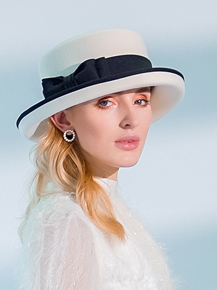 cappelli 100% lana cappello fedora casual tea party elegante con copricapo copricapo bowknot del 2026 a $75.99 –P16
