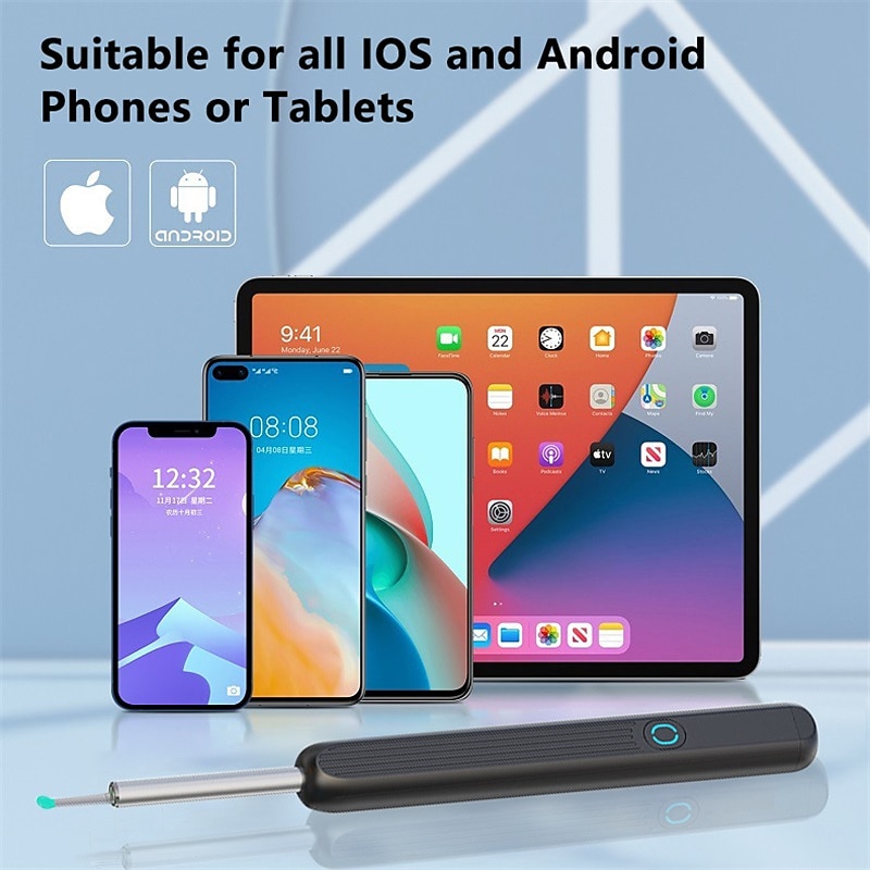 Rechargeable Ear Wax Removal Endoscope Kit with 5 Scoops, 8 Picks, and 1080P Camera, 1296P FHD Wireless Ear Otoscope with 6 LED 3.6mm Visual Ear Scope Camera 2025 - $35.99 –P9