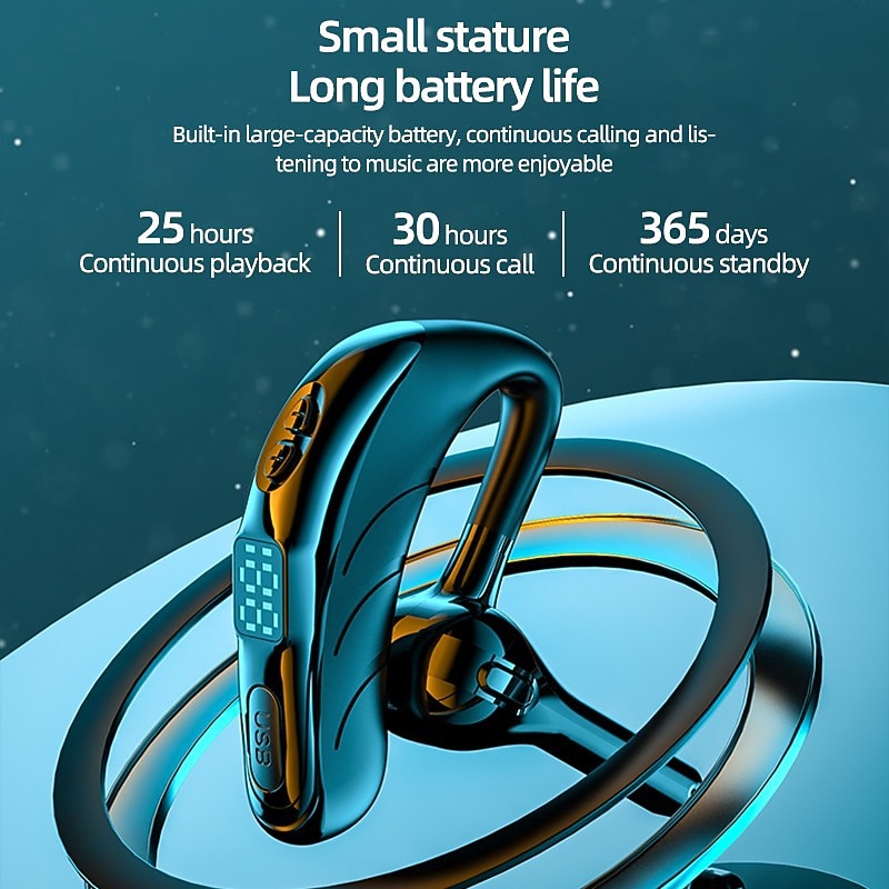 Hands Free Telephone Driving Headset Ear Hook Bluetooth 5.2 Waterproof Sports Built-in Mic for Apple Samsung Huawei Xiaomi MI Fitness Camping Hiking Running Phone Office Business Valentine's Day Gift 2026 - $19.99 –P9