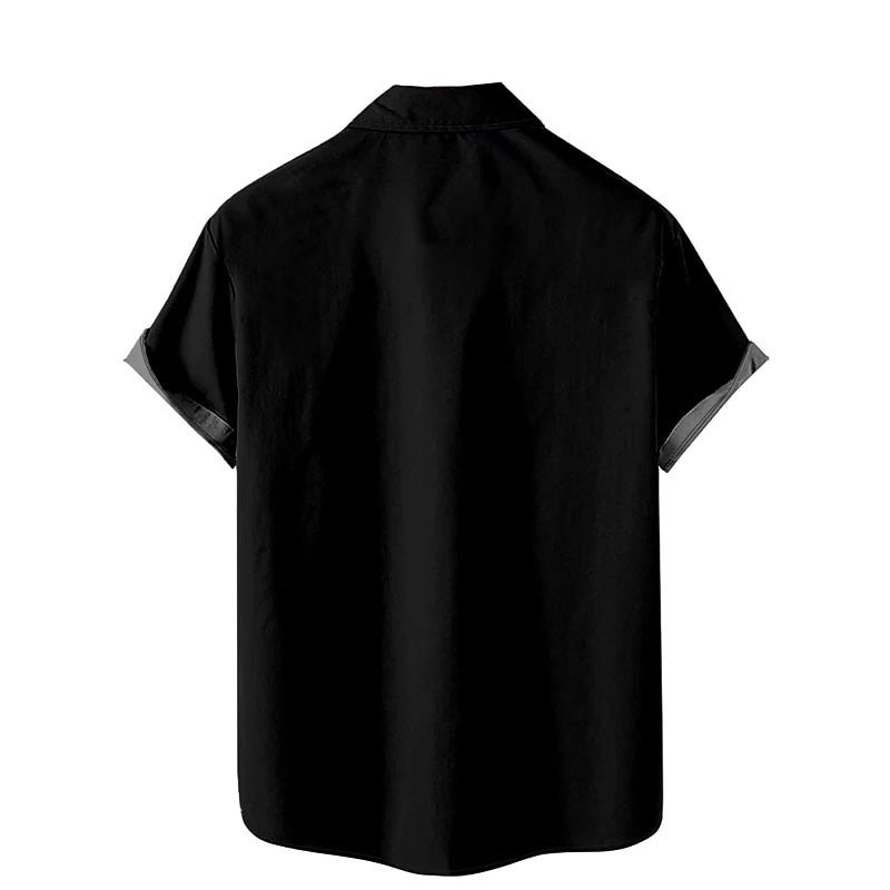 Voor heren Automatisch Gestreept Overhemd Bowlingshirt Overhemd met knopen Korte mouw Vintage Tropisch Modieus Buiten Strand Zomer Lente Strijkijzer Afdrukken Button-omlaag Zwart En Rood Zwart Rood 2025 - $24.99 –P5