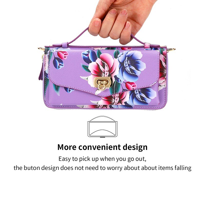 Phone Case For Samsung Galaxy S24 S23 S22 Plus  Ultra Note 20 Ultra Wallet Case Wallet Mirror Zipper Flower TPU PC PU Leather 2025 - $47.99 –P8