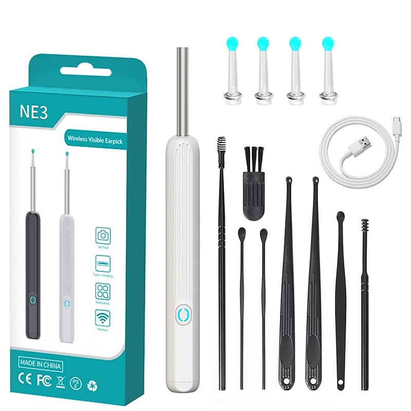 Rechargeable Ear Wax Removal Endoscope Kit with 5 Scoops, 8 Picks, and 1080P Camera, 1296P FHD Wireless Ear Otoscope with 6 LED 3.6mm Visual Ear Scope Camera 2025 - $35.99 –P12