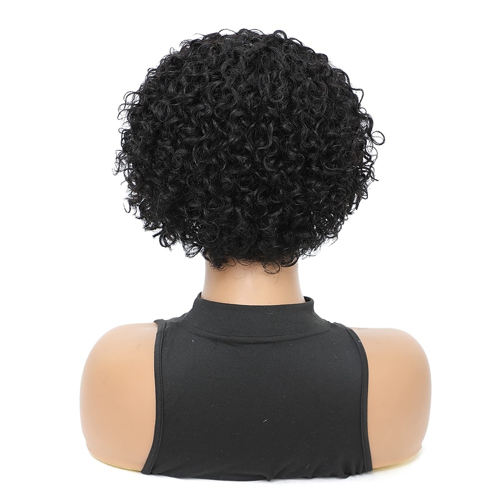 peruca encaracolada loira perucas de cabelo humano 8 polegadas curto bob pixie corte brasileiro peruca de cabelo humano loira mel com raízes escuras afro kinky nenhum peruca frontal de renda para de 2026 por $29.99 –P12