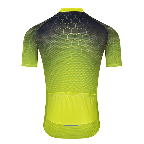 Herr Cykeltröja Geometrisk Lutning Kortärmad Cykel Överdelar med 3 bakfickor Bergscykling Vägcykling Snabb tork Reflexremsa Bakficka Fuktabsorberande sporter Gul Blå Orange Kläder 2025 - $30.99 –P7