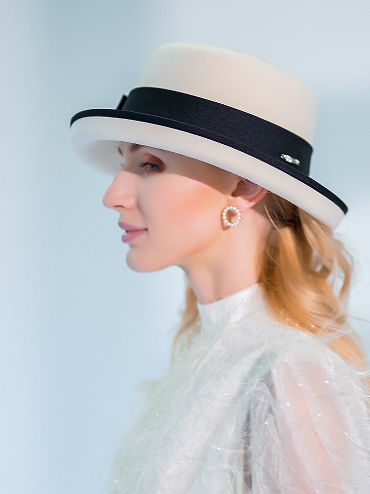 cappelli 100% lana cappello fedora casual tea party elegante con copricapo copricapo bowknot del 2026 a $75.99 –P4