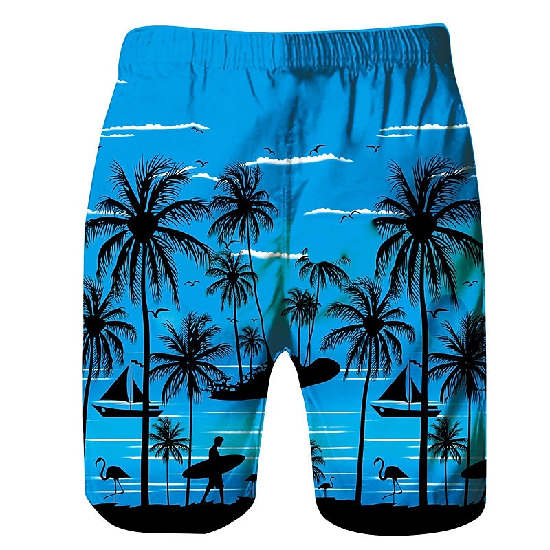 Men's Coconut Tree Graphic Prints Swim Trunks Swim Shorts Board Shorts Mid Waist Hawaiian Boho Casual Daily Holiday Drawstring with Mesh lining Elastic Waist Designer Clothing Apparel 2025 - $19.99 –P8