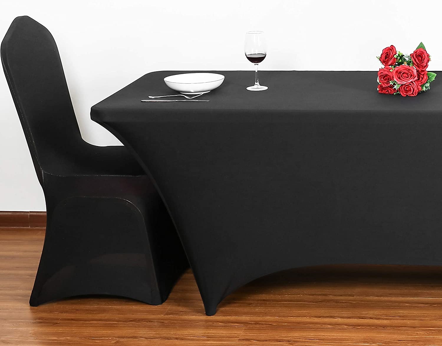 Stretch-Spandex-Tischdecke für Standard-Klapptische - universeller rechteckiger Tischdeckenschutz für Hochzeit, Bankett und Party 2025 - $20.99 –P3