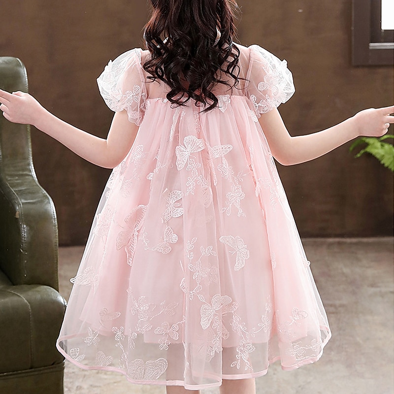 Princesa Até os Joelhos Vestido para Meninas das Flores Festa de Casamento Meninas Lindo Vestido de Baile Renda com Renda Estilo Praia Ajuste 3-16 anos de 2025 por $52.99 –P2