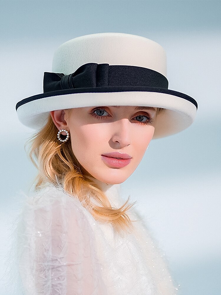 cappelli 100% lana cappello fedora casual tea party elegante con copricapo copricapo bowknot del 2026 a $75.99 –P17