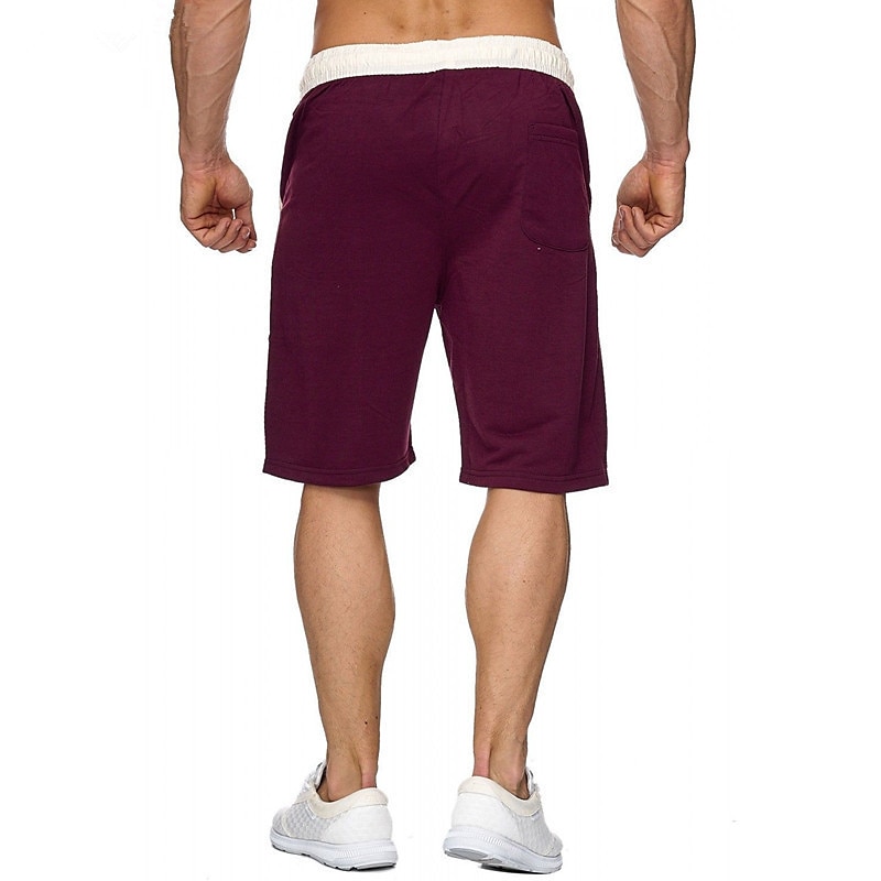 Men's Athletic Shorts Active Shorts Sweat Shorts Pocket Drawstring Solid Colored Comfort Wearable Knee Length Outdoor Daily Streetwear Casual Black Wine Micro-elastic 2025 - $12.49 –P16
