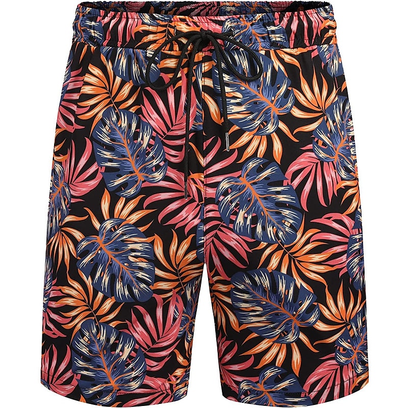 Bărbați Floral Frunze Plante tropicale 2 buc Seturi de camasi Cămașă hawaiană Manșon scurt Pantaloni scurti Răsfrânt Tropical Modă Hawaiană Stradă Casual Hawaiian Imprimeu Vară Primăvară Negru Alb 2025 - $34.99 –P10