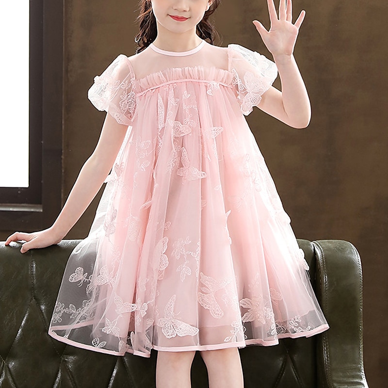 Princesa Até os Joelhos Vestido para Meninas das Flores Festa de Casamento Meninas Lindo Vestido de Baile Renda com Renda Estilo Praia Ajuste 3-16 anos de 2025 por $52.99 –P3