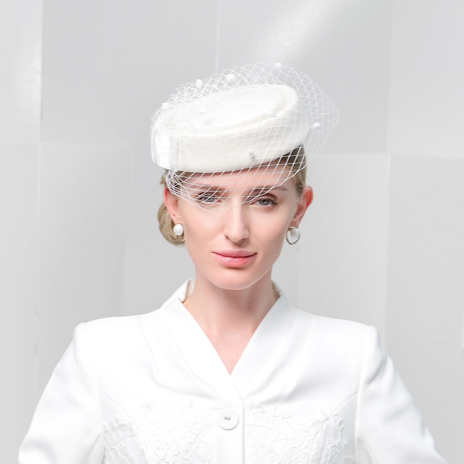 sapka fejfedő 100% gyapjú svájcisapka meleg hálós sapka parti/esti alkalmi divat stewardess gyapjú sapka 2025 - $39.99 –P1